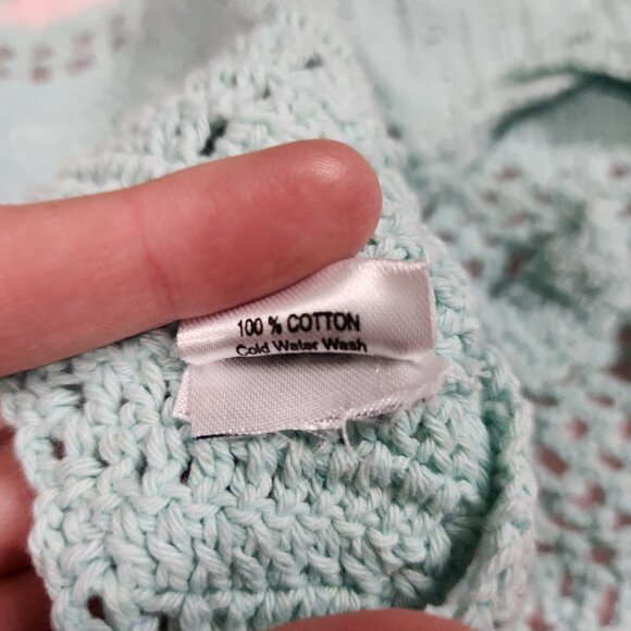 Island Planet Womens Small Blue Crochet Shells Halter Swim Top Cover - Picture 5 of 5